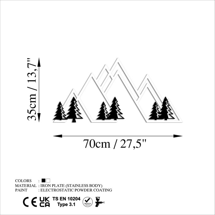 Wallity Mountain - v2 Escultura de pared en blanco y negro Wallity Mountain - v2 Escultura de pared en blanco y negro
